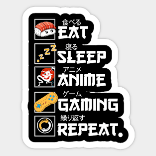 Cool Anime Gaming For Men Women Kids Kawaii Otaku Gamers Tee Sticker